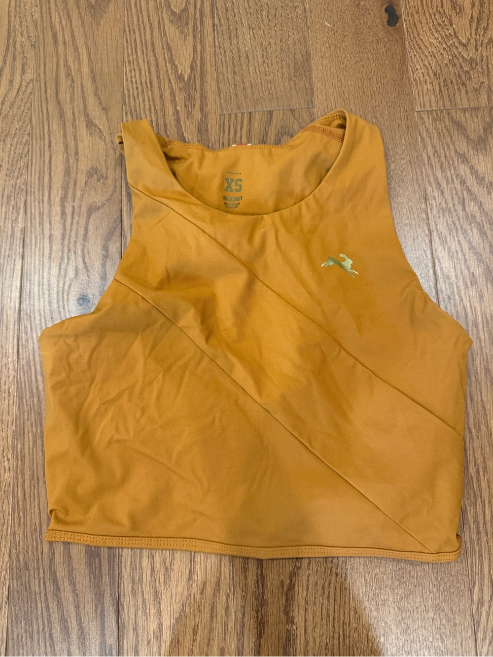 Tracksmith Rust Orange Cropped Sports Bra